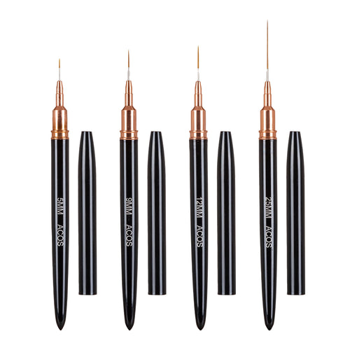 ACOS nail art liner brushes in 5mm, 9mm, 12mm and 25mm lengths