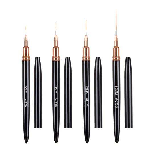 ACOS nail art liner brushes in 5mm, 9mm, 12mm and 25mm lengths
