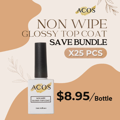 ACOS Non Wipe  Glossy  Gel top coat 15ml - Lashmer