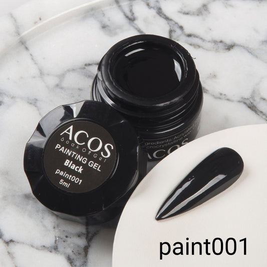 ACOS Paint Gel paint001 5ml jar with painted nail swatch