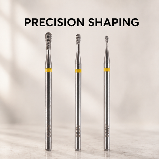 ACOS Pear Sharp drill bit variants with Precision Shaping benefit text