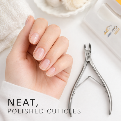 Neat polished cuticle result with ACOS Premium Cuticle Nipper N001 6mm