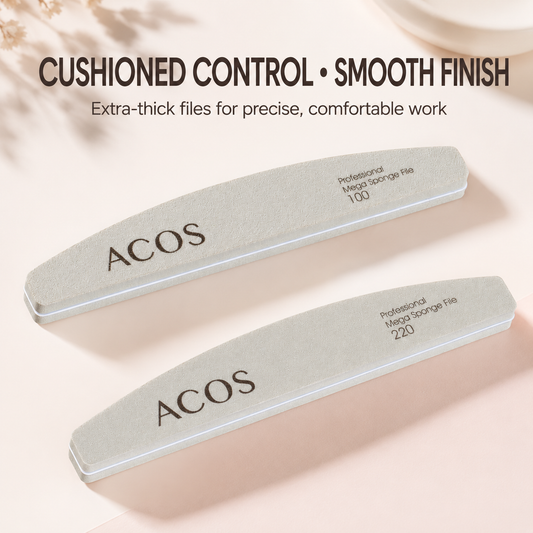 ACOS Pro Sponge Files – cushioned control for smooth precise nail filing