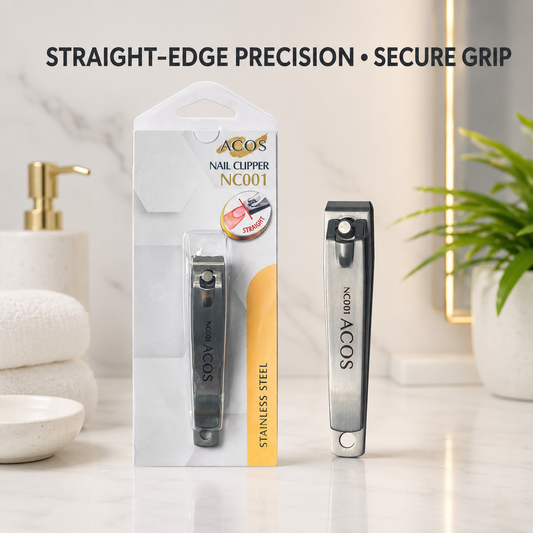 ACOS NC001 straight-edge stainless-steel nail clipper with secure grip