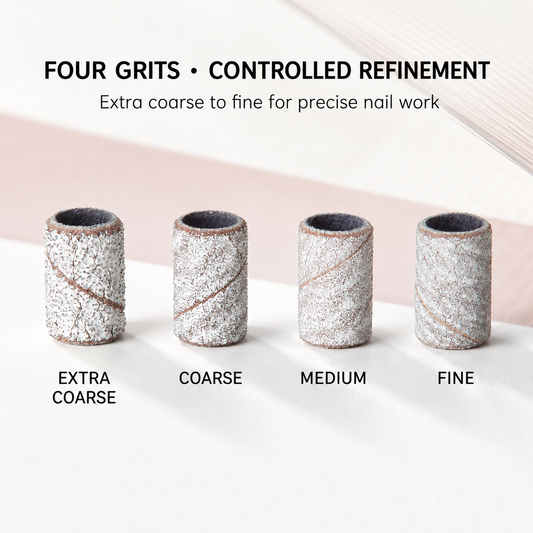 ACOS Zebra White Sanding Bands – four grits for controlled nail refinement