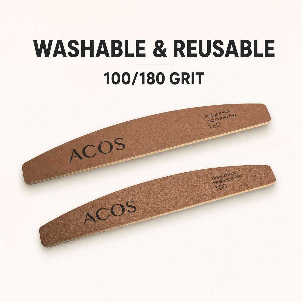 ACOS 100/180 zirconium nail files – washable and reusable