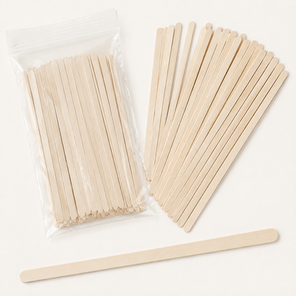 AMR Brow Beaters clear pouch with applicators arranged for a detailed pack view