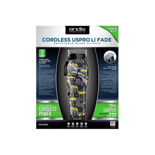ANDIS US Pro Li Cordless Fade Clipper – Andis Nation Fade Limited Edition (ENVY) - MV hair and beauty