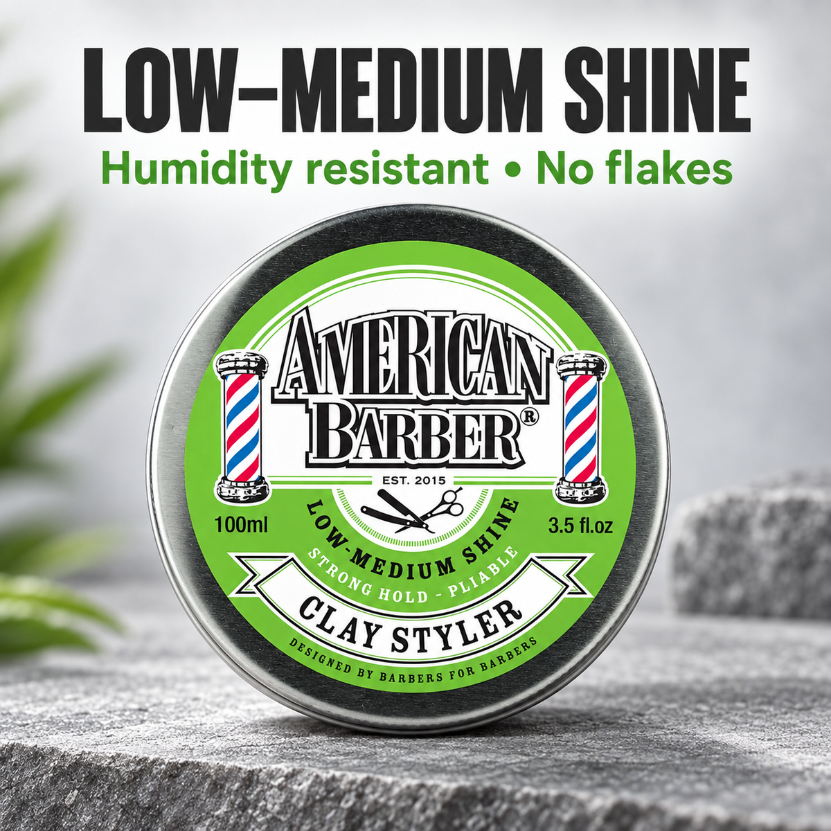 American Barber Clay Styler 100ml - Low-medium shine, humidity resistant, no flakes