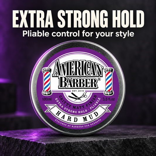 American Barber Hard Mud 100ml — extra strong hold with pliable styling control