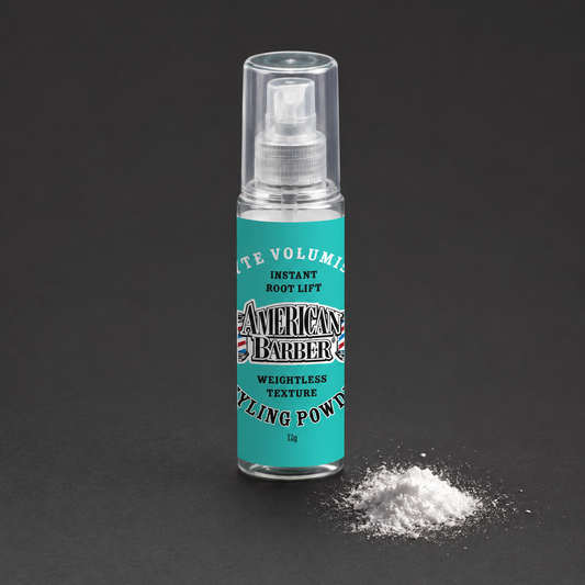 American Barber Matte Volumising Styling Powder 12g with fine powder sample
