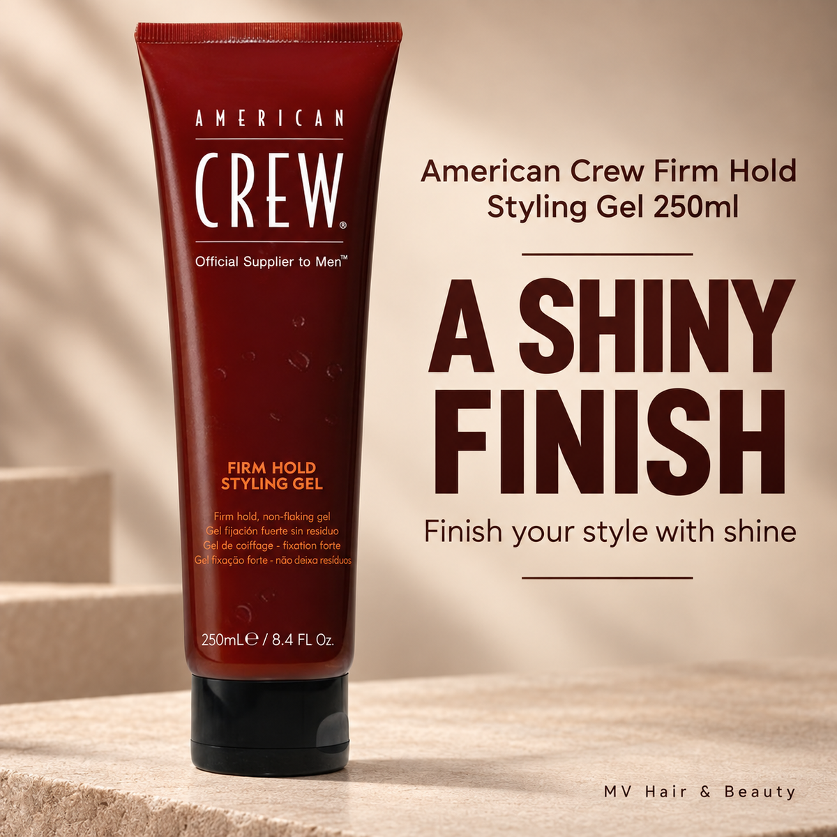 American Crew Firm Hold Styling Gel 250ml — A SHINY FINISH