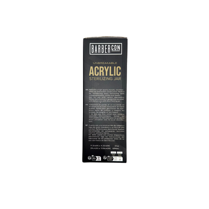 BARBERCON Unbreakable Acrylic Sterilizing Jar – 1094ml (37oz) - MV hair and beauty