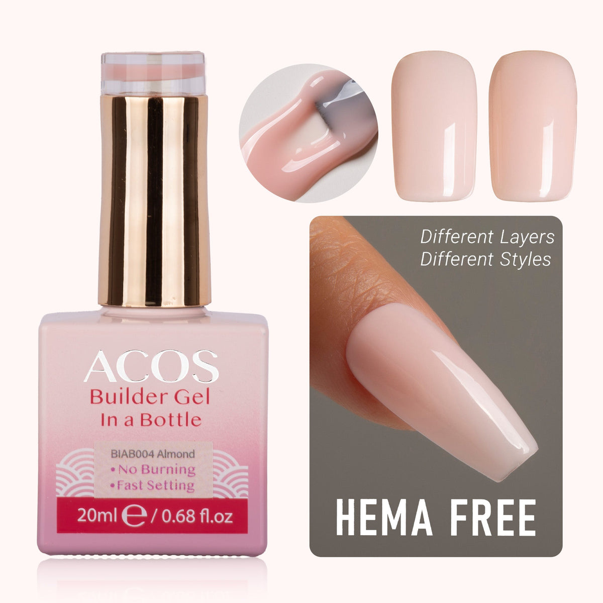 ACOS Hema Free Brush-on Builder Gel (20ml)