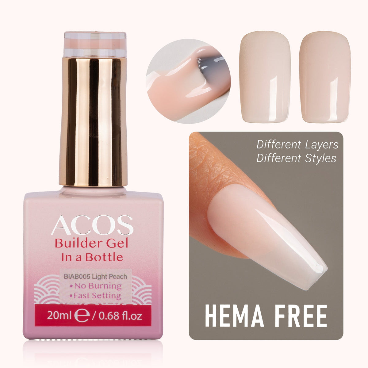 ACOS Hema Free Brush-on Builder Gel (20ml)