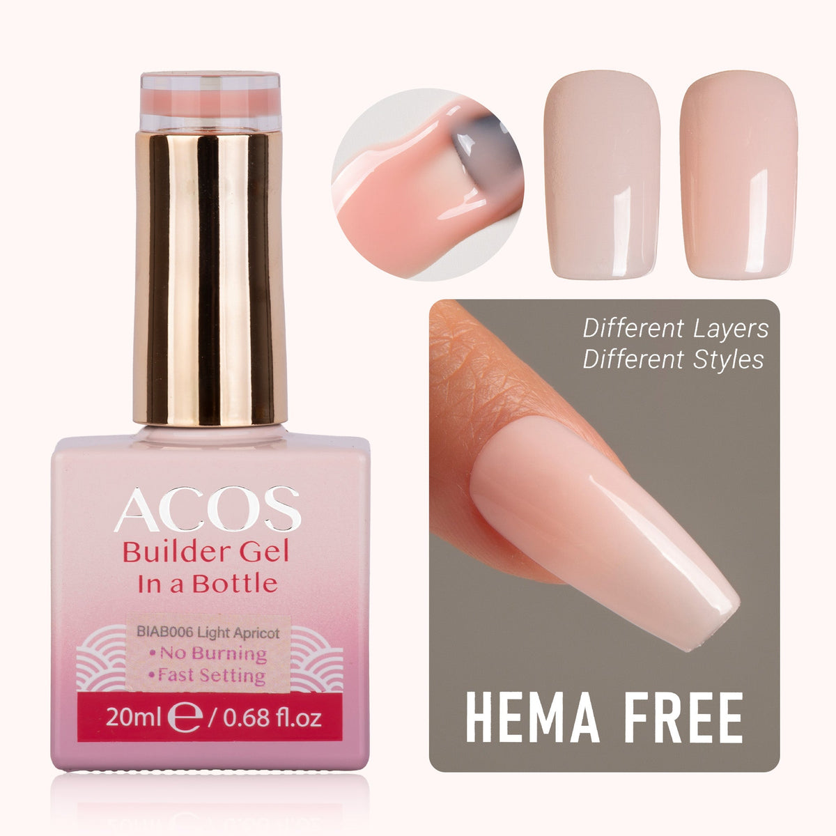ACOS Hema Free Brush-on Builder Gel (20ml)