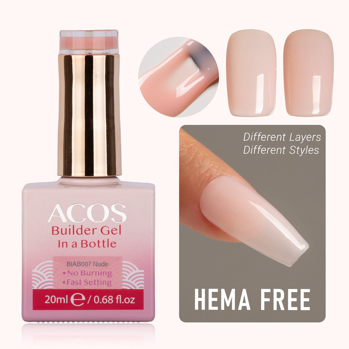 ACOS Hema Free Brush-on Builder Gel (20ml)