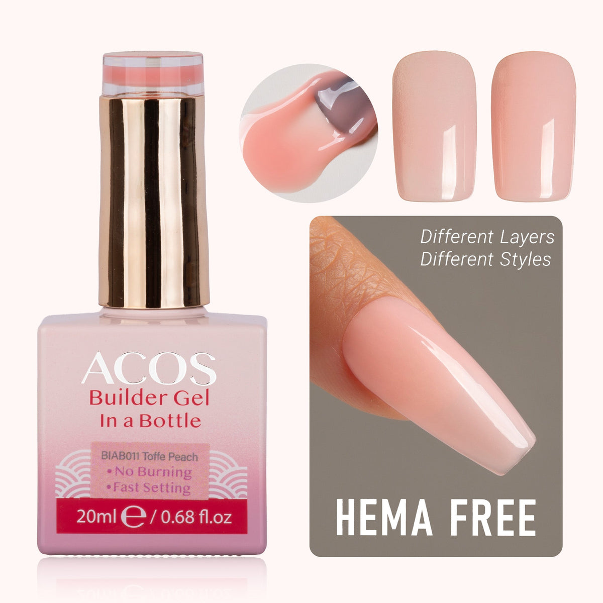 ACOS Hema Free Brush-on Builder Gel (20ml)