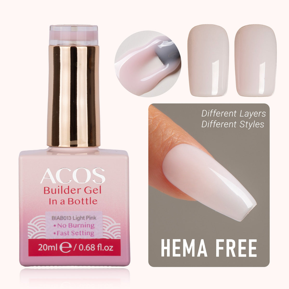 ACOS Hema Free Brush-on Builder Gel (20ml)