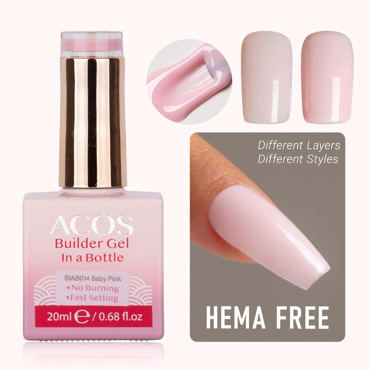 ACOS Hema Free Brush-on Builder Gel (20ml)