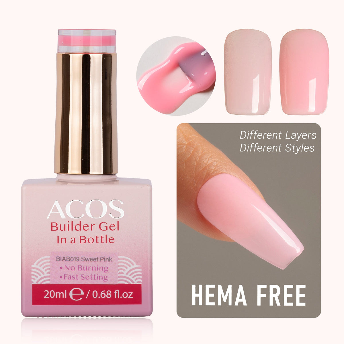 ACOS Hema Free Brush-on Builder Gel (20ml)