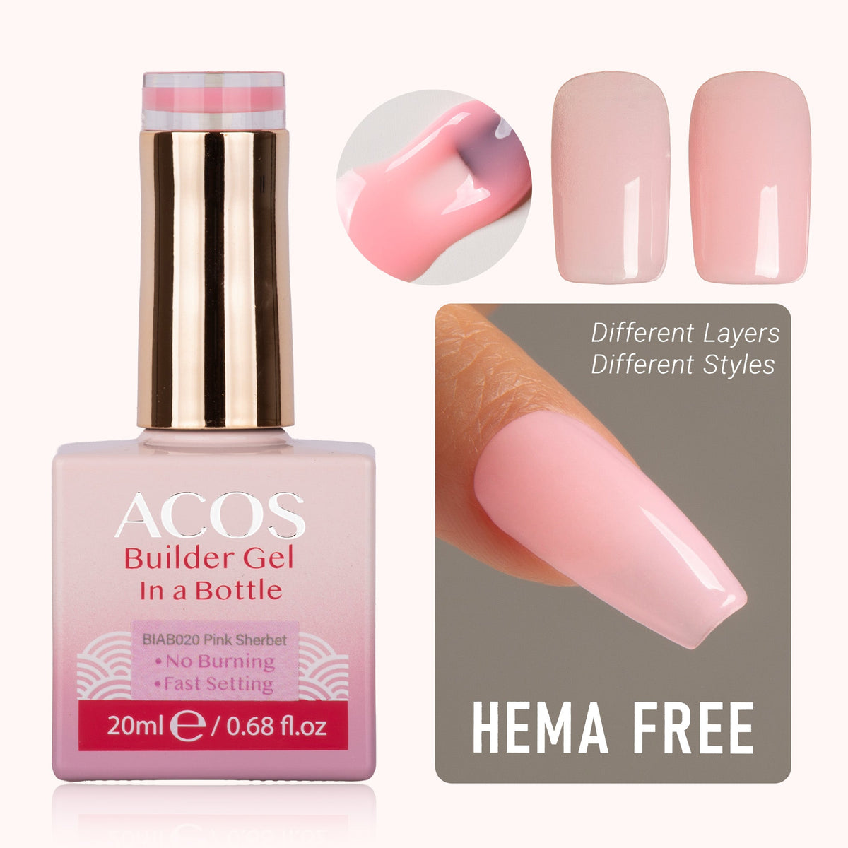 ACOS Hema Free Brush-on Builder Gel (20ml)