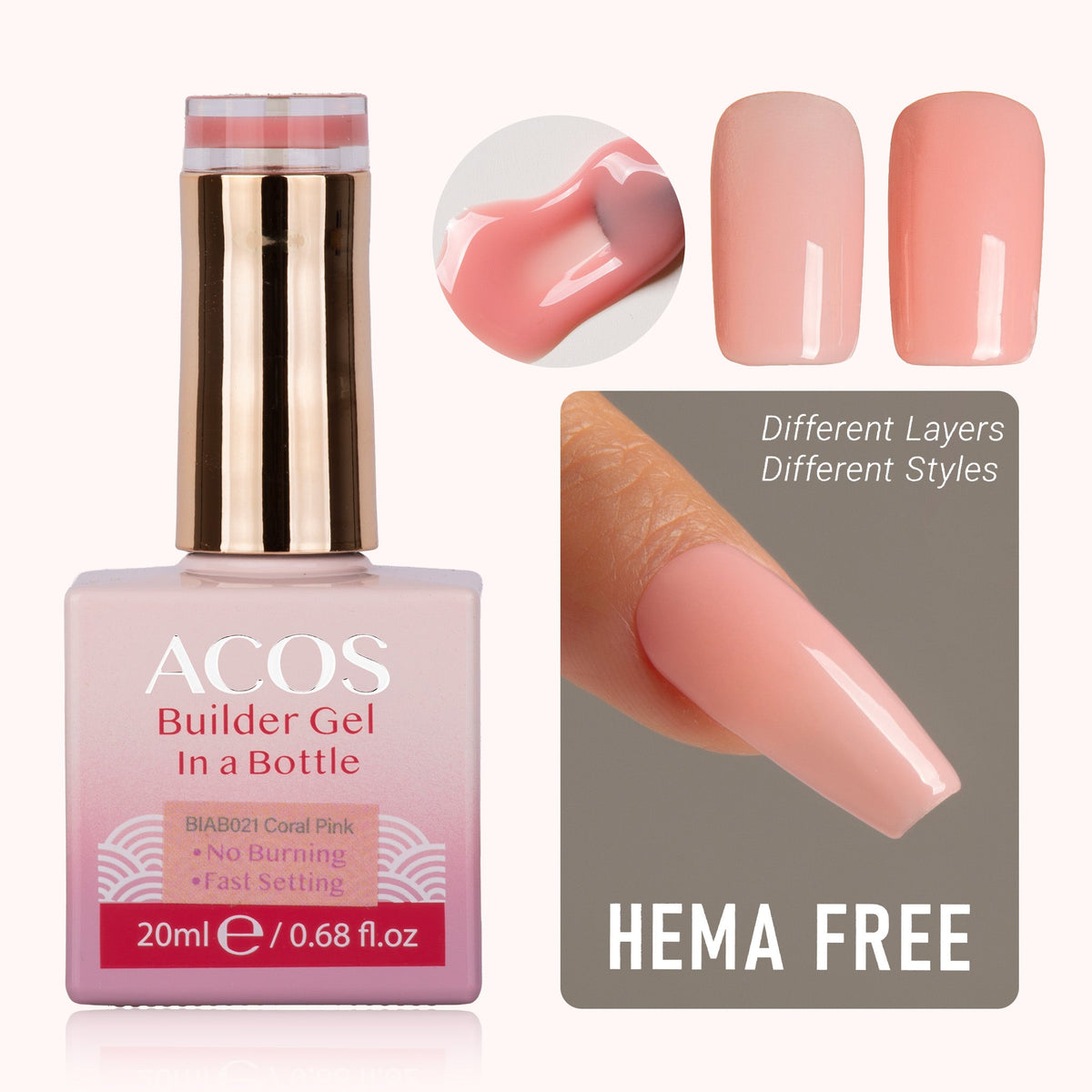 ACOS Hema Free Brush-on Builder Gel (20ml)