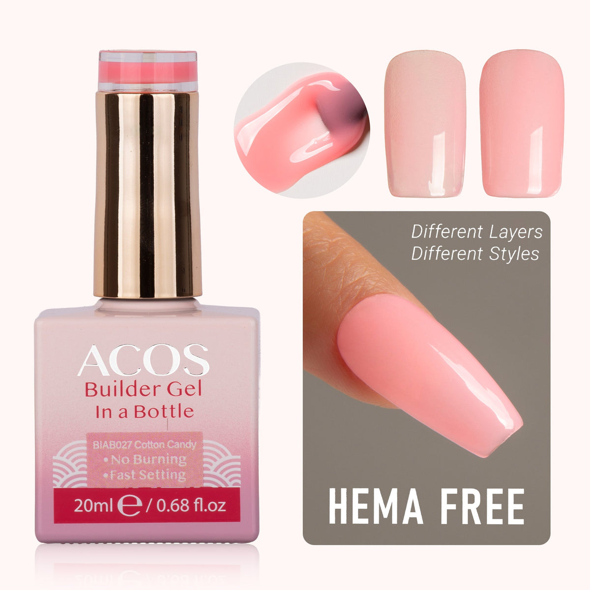 ACOS Hema Free Brush-on Builder Gel (20ml)