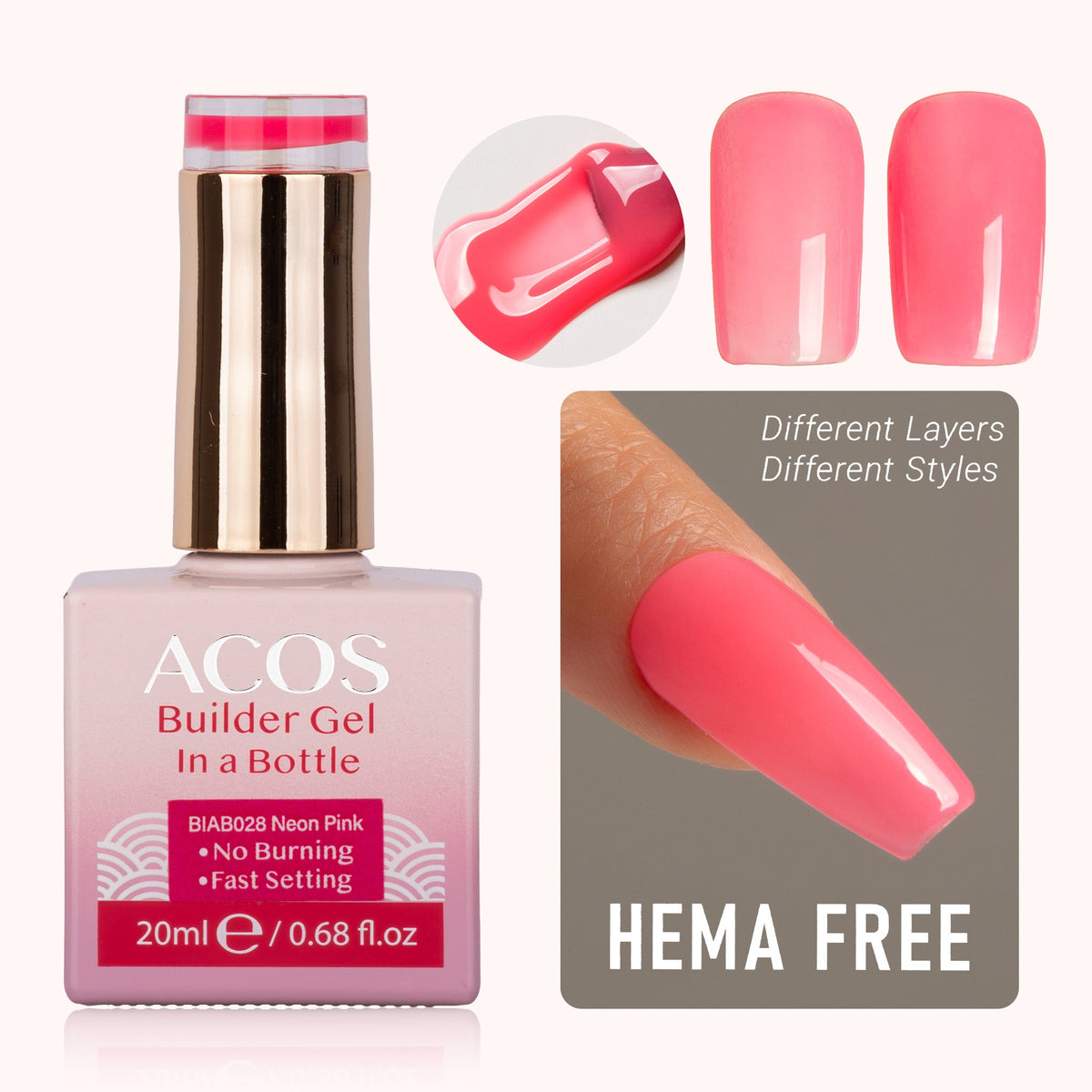 ACOS Hema Free Brush-on Builder Gel (20ml)