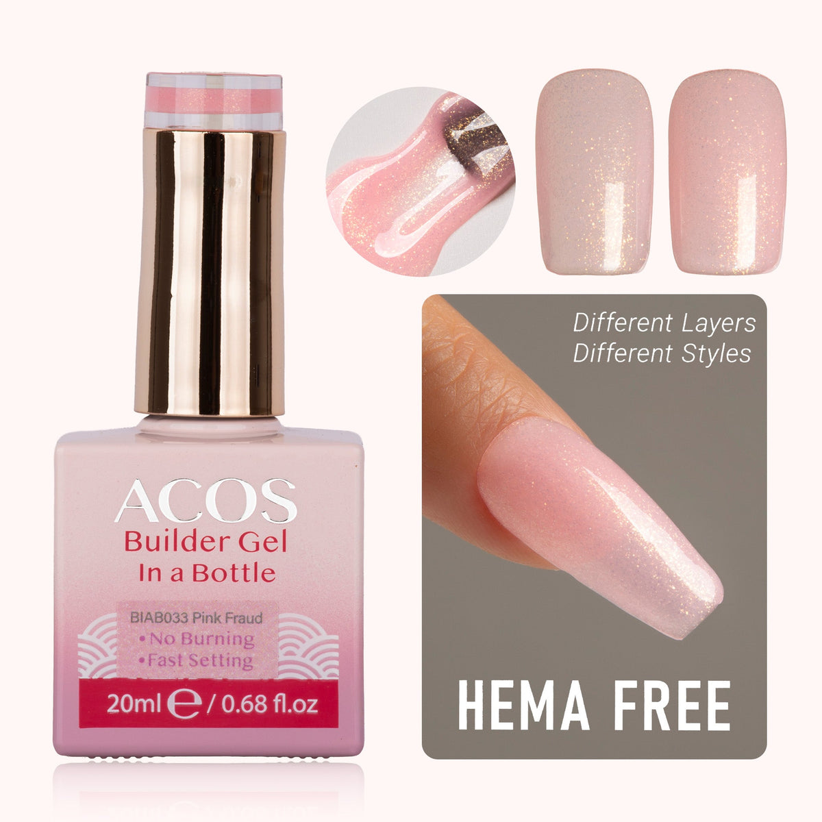 ACOS Hema Free Brush-on Builder Gel (20ml)