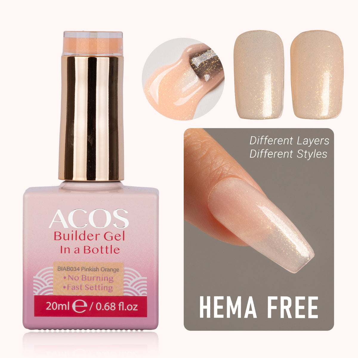 ACOS Hema Free Brush-on Builder Gel (20ml)