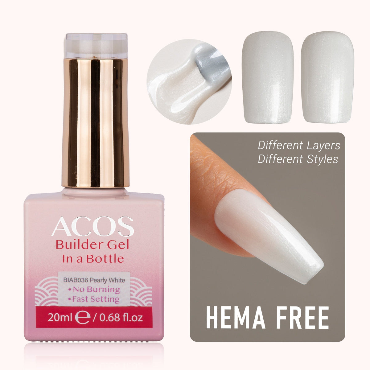 ACOS Hema Free Brush-on Builder Gel (20ml)