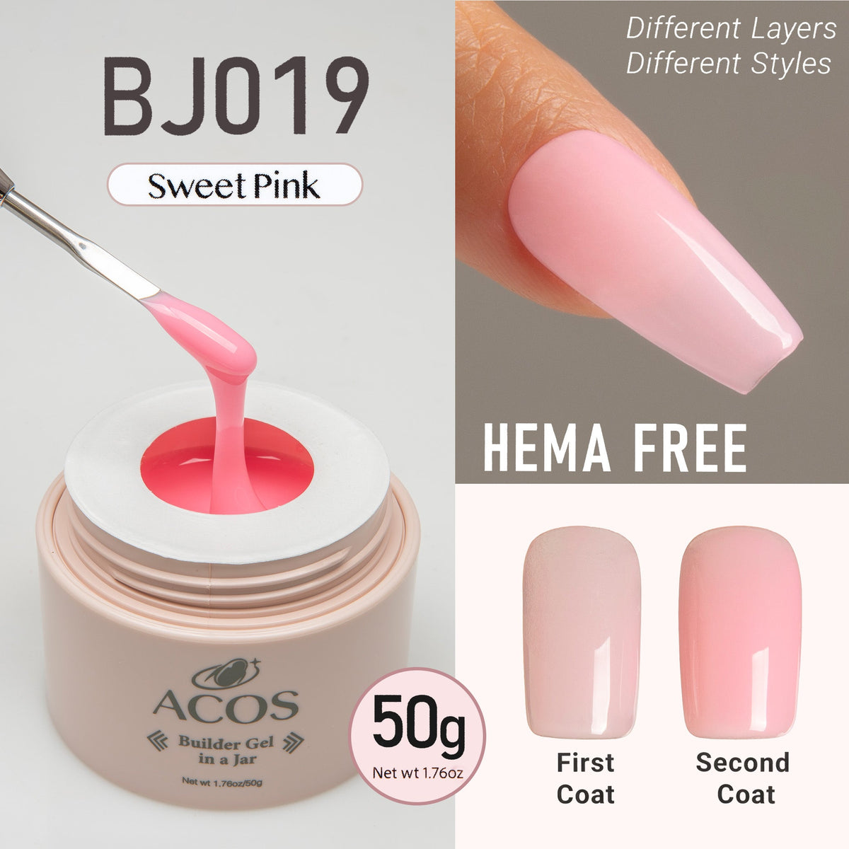 ACOS Hema Free Builder Gel in a pot (50g)