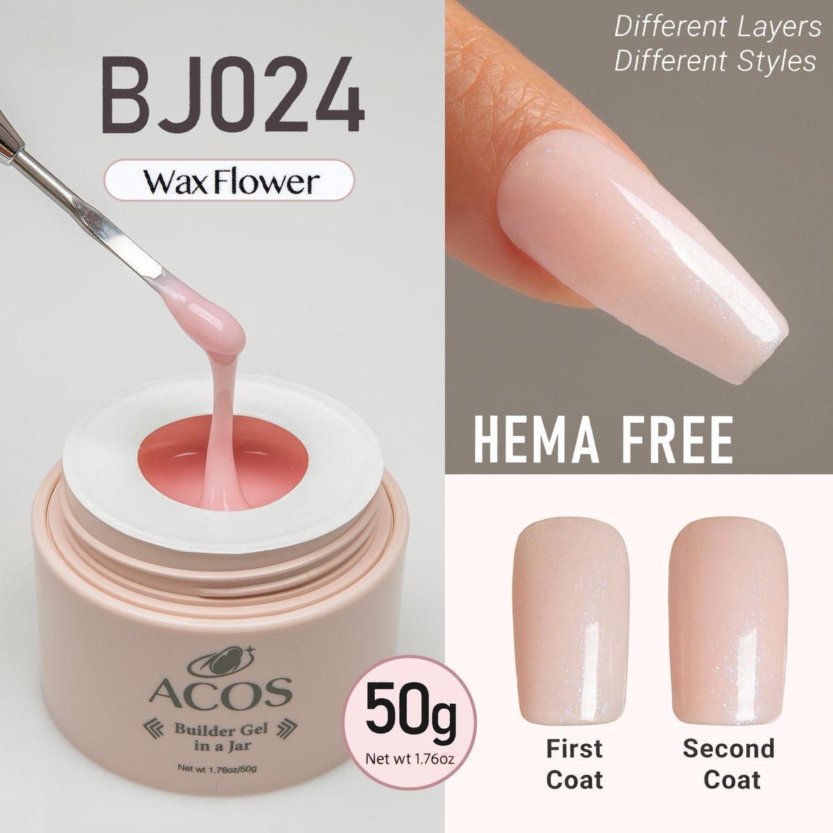 ACOS Hema Free Builder Gel in a pot (50g)