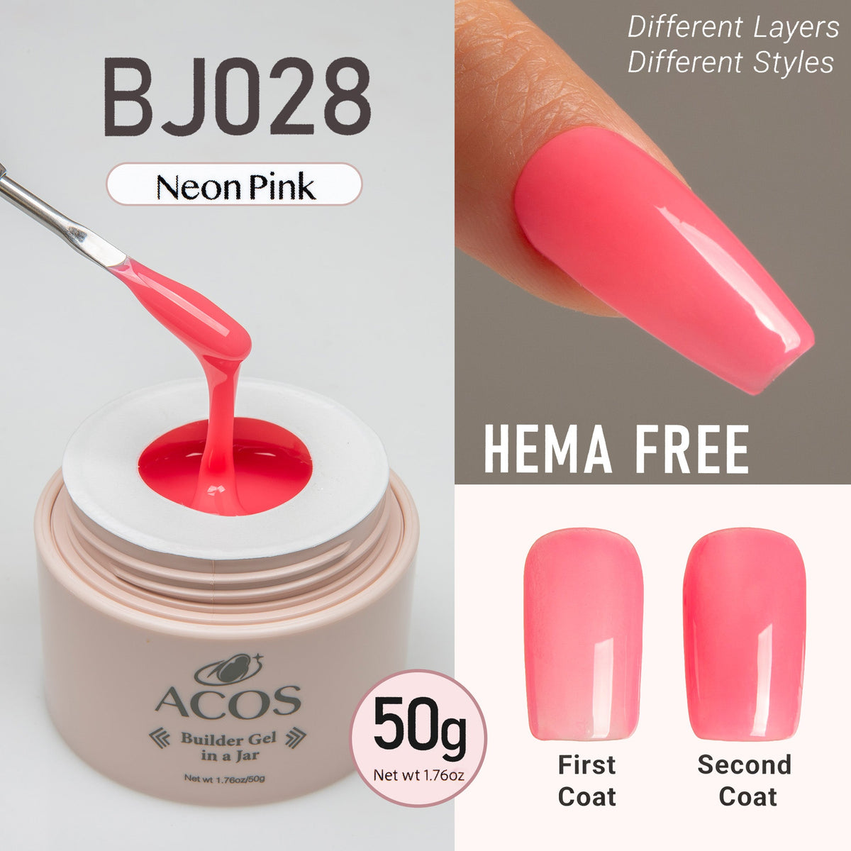 ACOS Hema Free Builder Gel in a pot (50g)