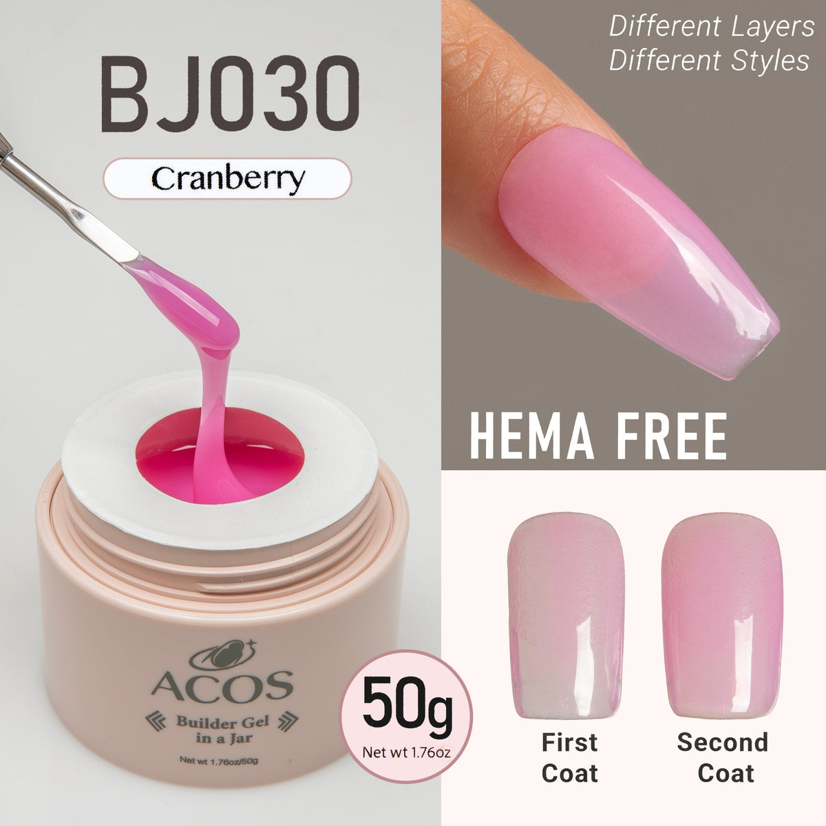 ACOS Hema Free Builder Gel in a pot (50g)