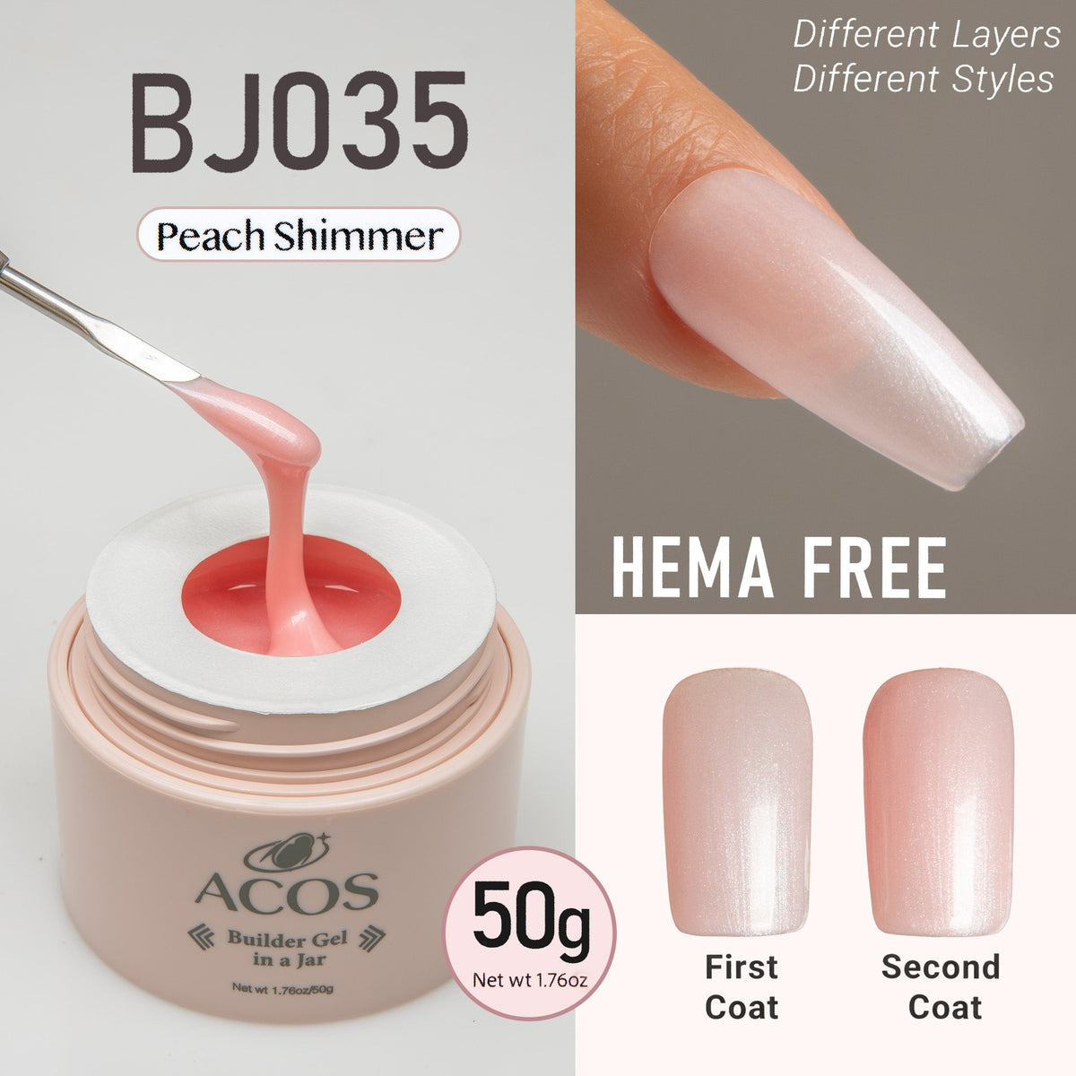 ACOS Hema Free Builder Gel in a pot (50g)