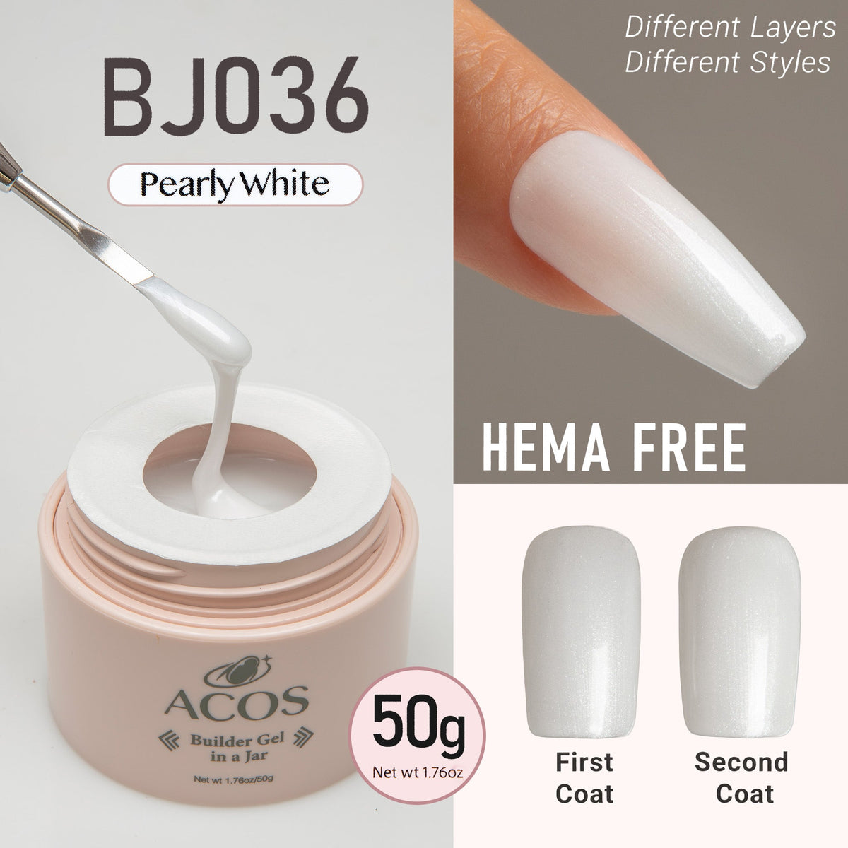 ACOS Hema Free Builder Gel in a pot (50g)
