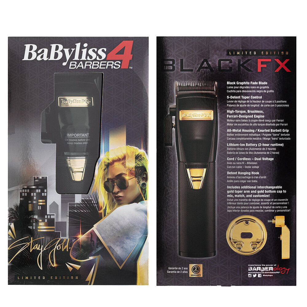 BaBylissPRO BlackFX Lithium Hair Clipper - Stay Gold Sofie Pok - MV hair and beauty