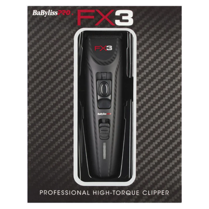 BaBylissPRO FX3 Professional High Torque Clipper - Black