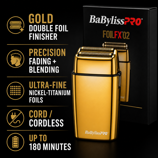 BaBylissPRO GoldFX FOILFX02 double foil shaver for precision fading and blending