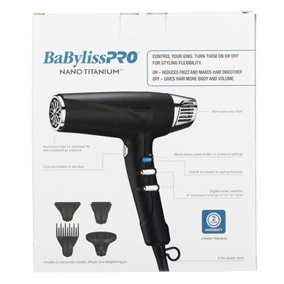 BaBylissPRO Nano Titanium Dual Ionic Hair Dryer - MV hair and beauty