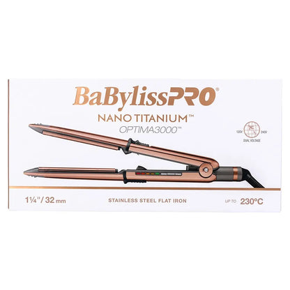 BaBylissPRO Nano Titanium Optima 3000 Stainless Steel Flat Iron/ Straightener 32mm #2 - MV hair and beauty