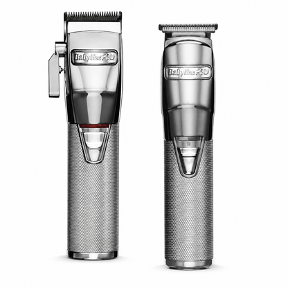 BaBylissPRO SilverFX Clipper and Trimmer Duo Bundle on white background