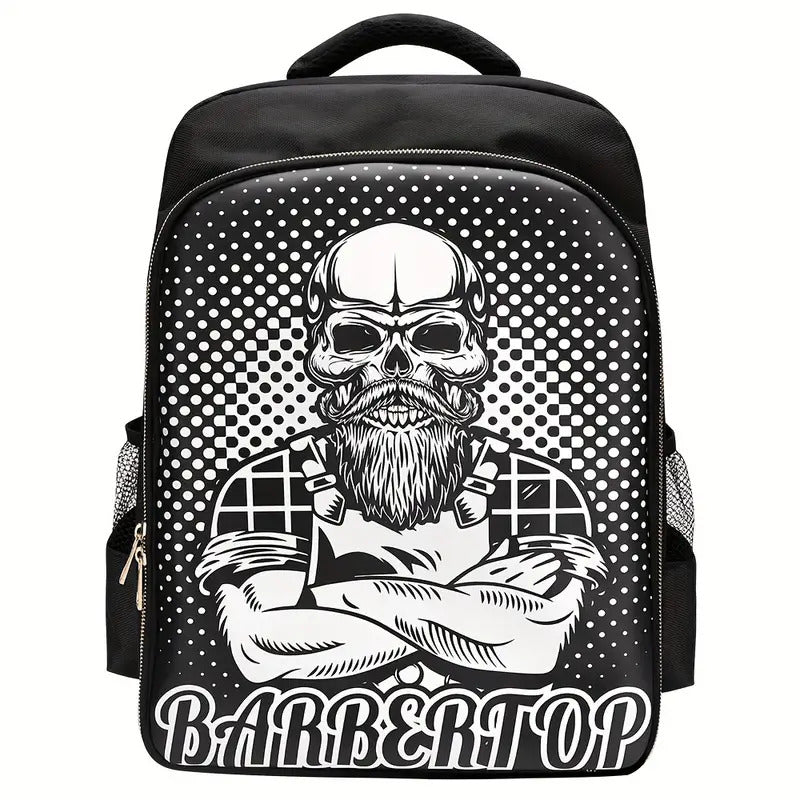 Barber Backpack Skull Black and White - MV hair and beauty