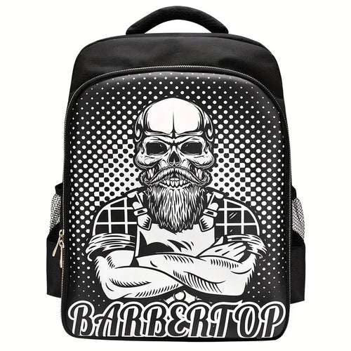 Barber Backpack Skull Black and White - MV hair and beauty