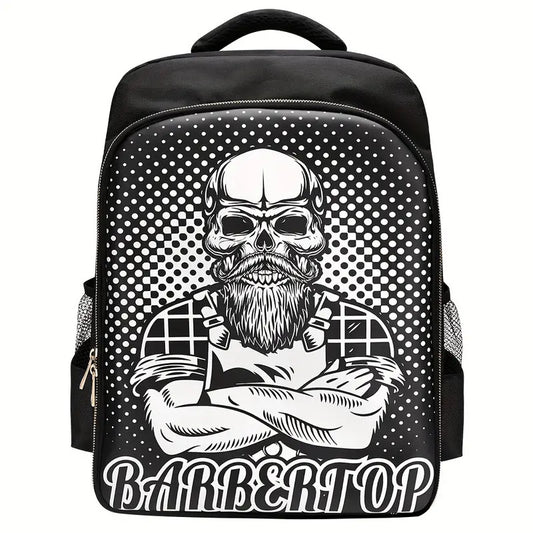 Barber Backpack Skull Black and White - MV hair and beauty