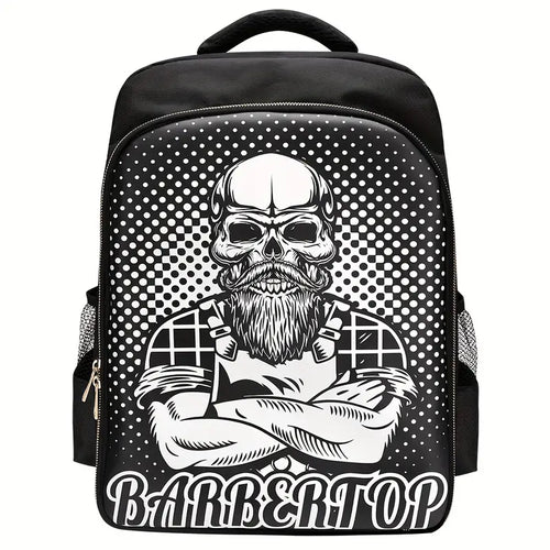 Barber Backpack Skull Black and White - MV hair and beauty