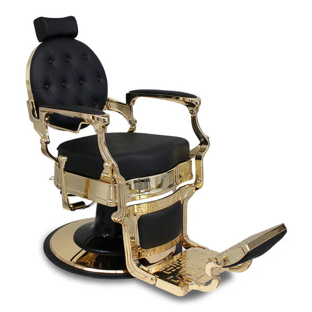 SALON & CO Sebastion Barber Chair Black & Gold - MV hair and beauty