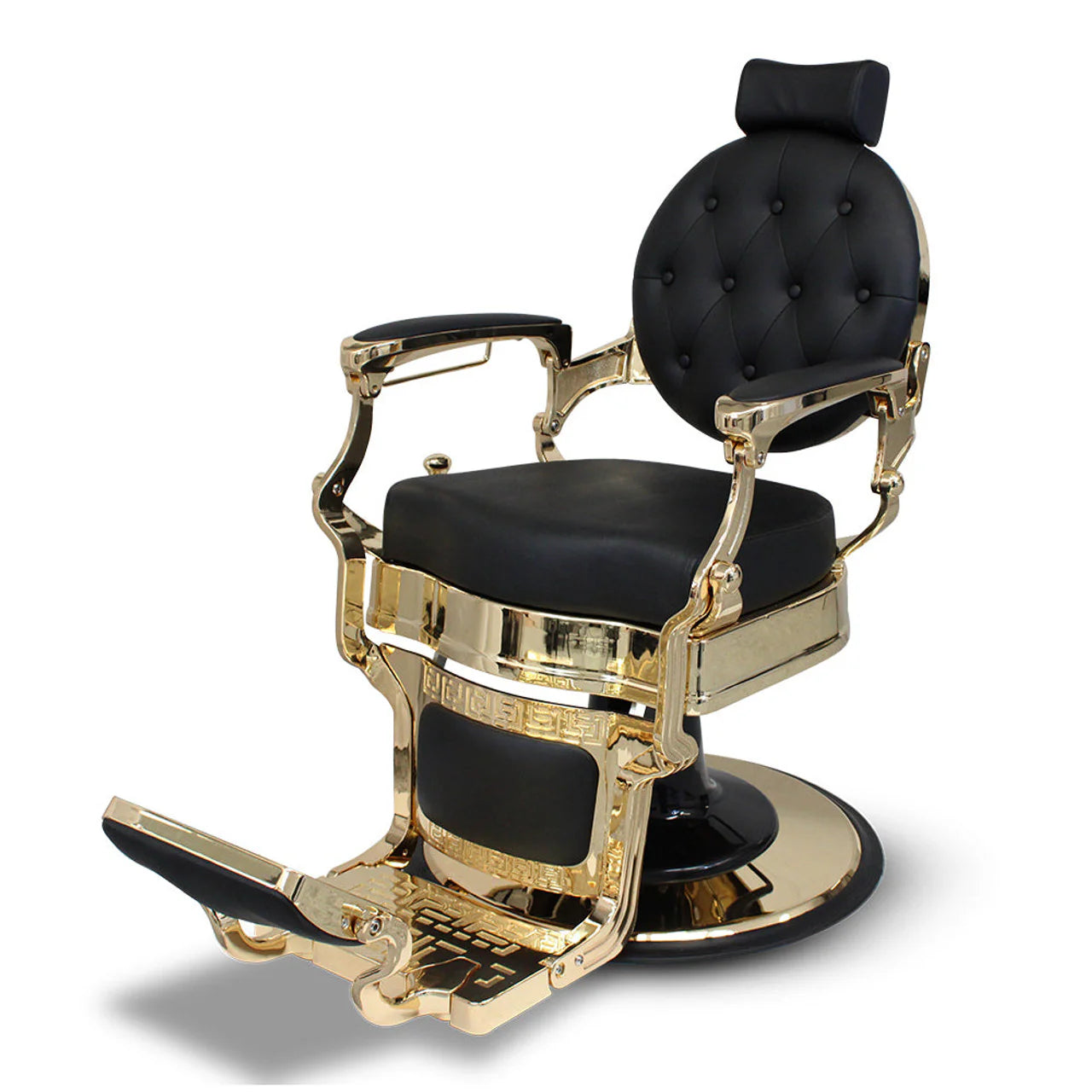 SALON & CO Sebastion Barber Chair Black & Gold - MV hair and beauty
